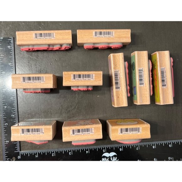 Most are NEW Easter wood mounted Rubber Stamp Set by Hampton Art - Picture 3 of 4